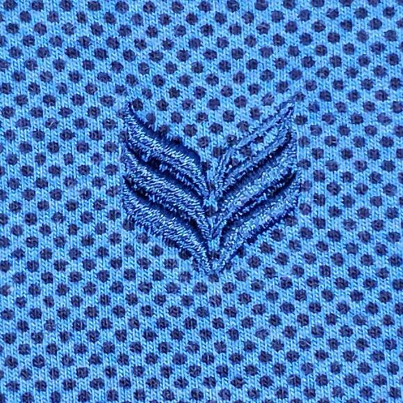 Buttercloth Shirt Mens Size Large L Long Sleeve Polo Blue Geometric Collared - Picture 5 of 12